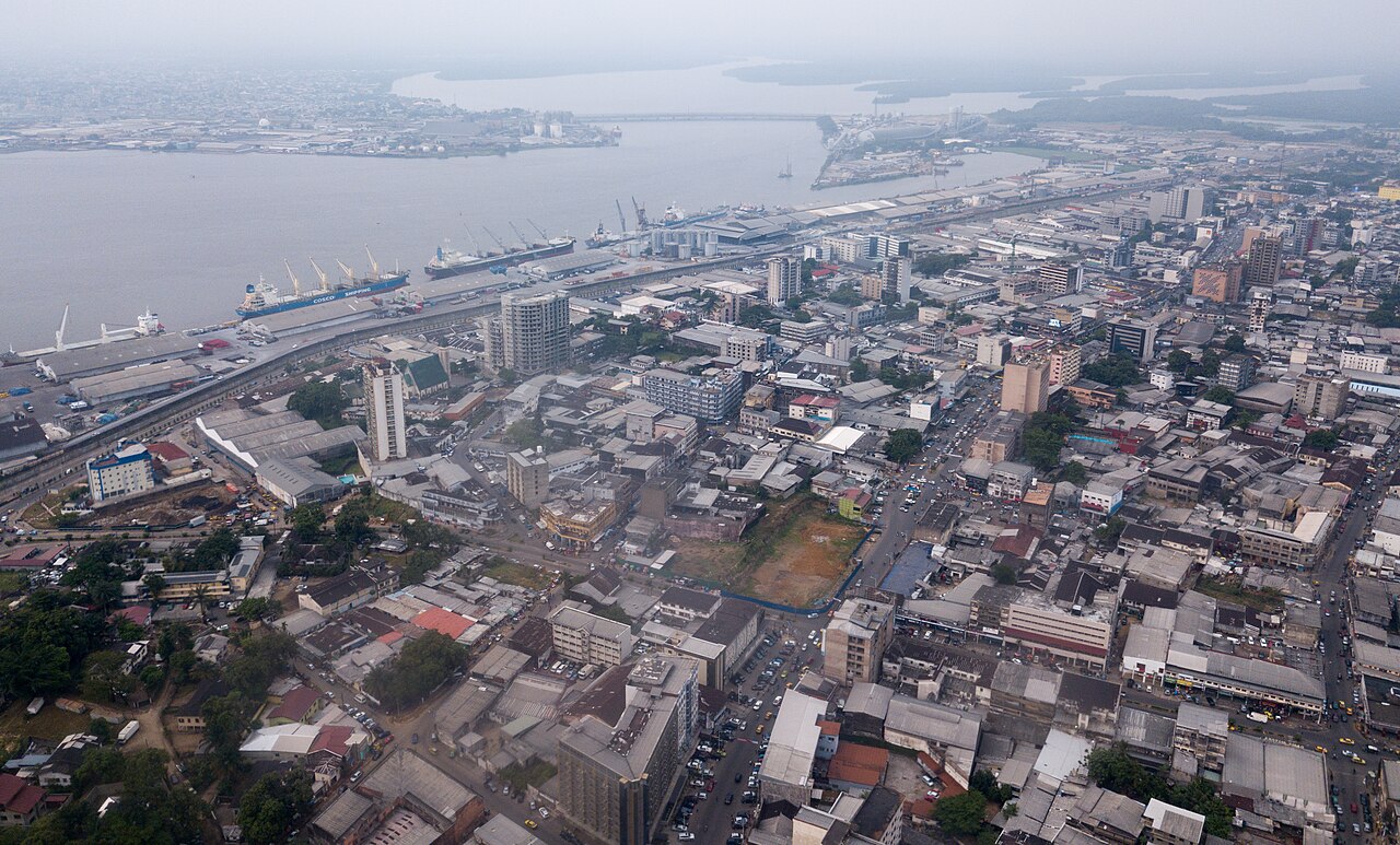 Aerial view of Douala